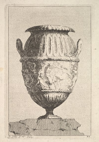 Diseño para un jarrón con un friso báquico, de: Jarrones, 1746 de Jacques Francois Joseph Saly