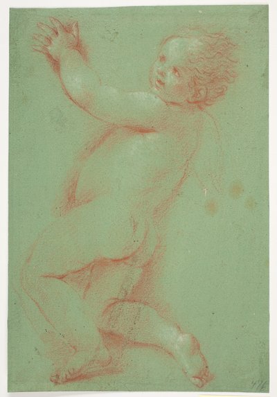 Ángel erótico medio arrodillado de Jacques Francois Joseph Saly