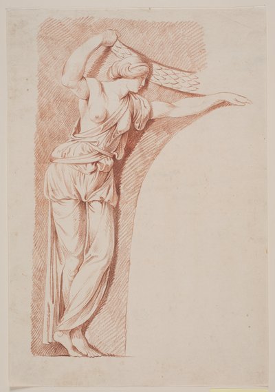 Figura femenina en traje clásico colocada en un nicho de Jacques Francois Joseph Saly