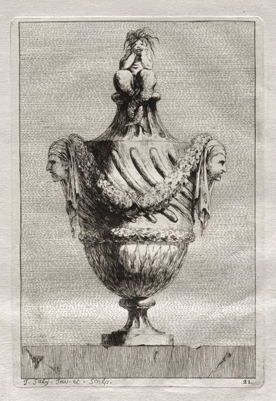 Suite de jarrones: Placa 21, 1746 de Jacques Francois Joseph Saly