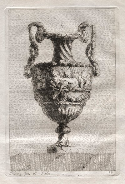 Suite de jarrones: Placa 23, 1746 de Jacques Francois Joseph Saly