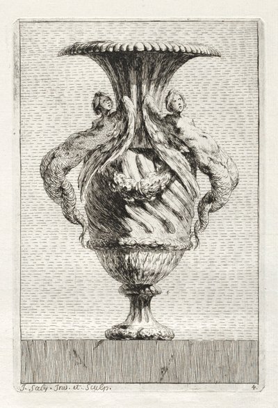 Suite de jarrones: Placa 4, 1746 de Jacques Francois Joseph Saly