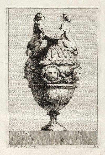 Suite de jarrones: Placa 5, 1746 de Jacques Francois Joseph Saly