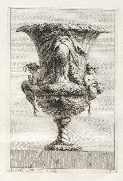 Suite de jarrones: Placa 9, 1746 de Jacques Francois Joseph Saly