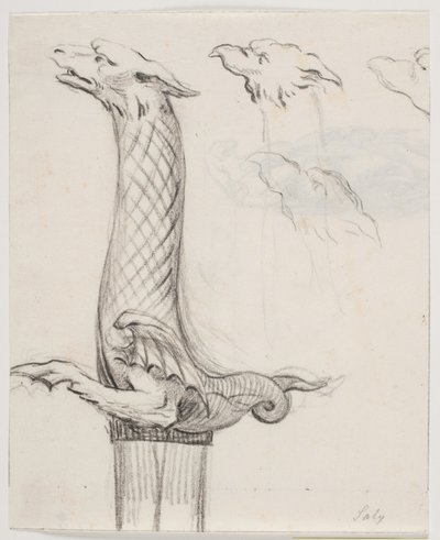 Empuñadura de espada en forma de dragón y tres cabezas de dragón de Jacques Francois Joseph Saly