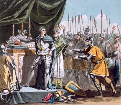 El Día Histórico de Bouvines en 1214, grabado por Jean Baptiste Morret (fl. 1790-1820), 1790 de Jacques Francois Joseph Swebach