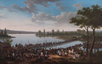El Paso del Danubio por Napoleón antes de la Batalla de Wagram, 1809-1810 de Jacques Francois Joseph Swebach