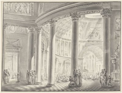 Interior de una iglesia con cúpula de Jacques François Blondel