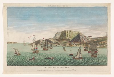 Vista del Cabo de Buena Esperanza en Sudáfrica Cap de Bonne Esperance (título sobre el objeto) de Jacques Gabriel Huquier