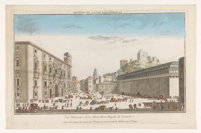 Vista de la Real Chancillería de Granada La Chancellerie Royale de Grenade (título sobre el objeto) de Jacques Gabriel Huquier