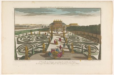 Vista del jardín y palacio de un oficial de la Reina de Hungría en un suburbio de Viena Le palais du gd ecuyer de la reine d