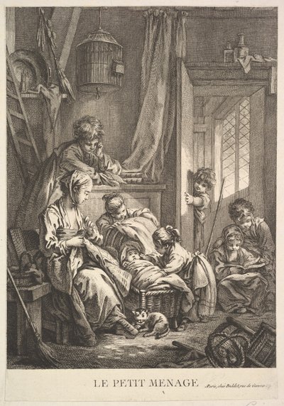 El pequeño hogar, mediados a finales del siglo XVIII de Jacques Gabriel Huquier