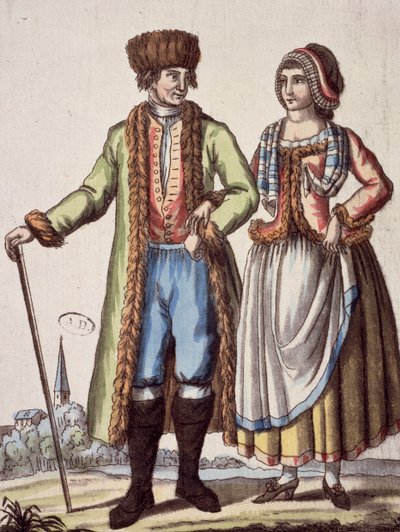 Pareja de Praga, grabado por Jacques Grasset de Saint-Sauveur de Jacques Grasset de Saint Sauveur