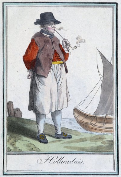 Holandeses fumando la pipa Frontispicio de África - en "Enciclopedia de Viajes" por Grasset St Sauveur, ed. 1796 de Jacques Grasset de Saint Sauveur
