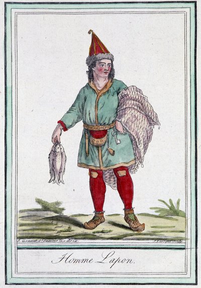 Hombre lapón - en “Enciclopedia de Viajes” de Grasset Saint Sauveur, ed. París 1796 de Jacques Grasset de Saint Sauveur