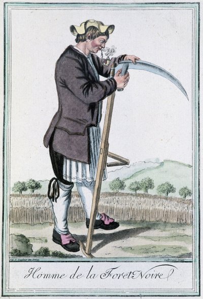 Hombre de la Selva Negra - en “Encyclopedia of Travels” de Grasset St Sauveur, ed. 1796 de Jacques Grasset de Saint Sauveur