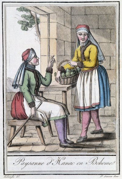 Campesina de Hanac, en Bohemia (Checoslovaquia) - en "Encyclopedia of travels" de Grasset St Sauveur, París de Jacques Grasset de Saint Sauveur