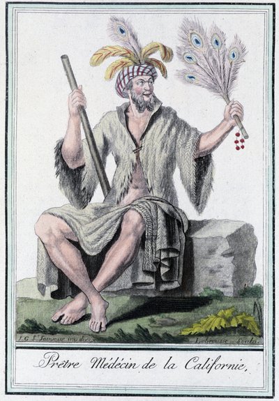Sacerdote médico de California - en Encyclopédie des voyages por Grasset Saint Sauveur, ed. París 1796 de Jacques Grasset de Saint Sauveur
