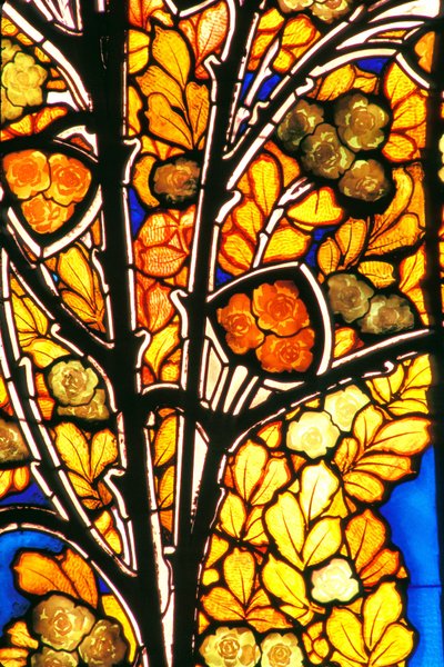 Nancy (departamento 54), Art Nouveau, Hotel Bergeret, vitrales de Jacques Gruber (1870-1936) “rosas y gaviotas” de Jacques Gruber
