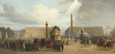 El carruaje fúnebre de Napoleón cruza la Place de la Concorde, 15 de diciembre de 1840 de Jacques Guiaud