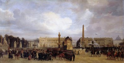 El cortejo fúnebre de Napoleón I pasando por la Place de la Concorde, 15 de diciembre de 1840 de Jacques Guiaud