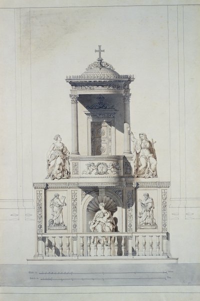 Diseño para un púlpito de Jacques Ignace Hittorff