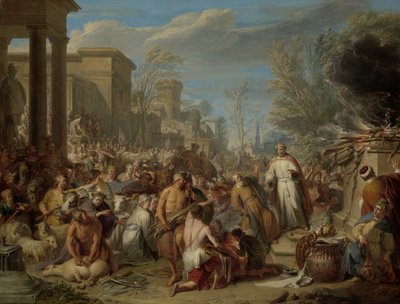 Jeroboam sacrificando a los ídolos
La idolatría de Jeroboam de Jacques Ignatius de Roore