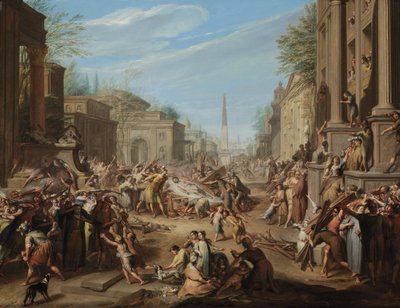 Los tumultos en Roma después de la muerte de César de Jacques Ignatius de Roore