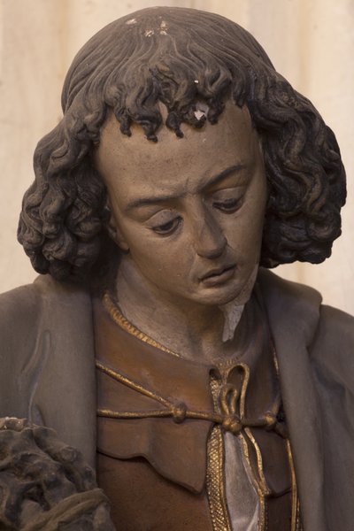 San Juan Evangelista (yeso pintado) de Jacques Jubert
