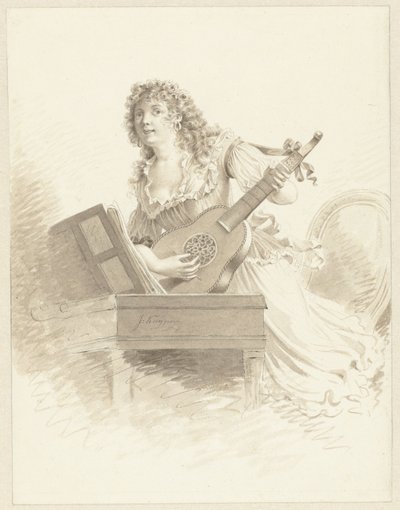 Señora tocando una guitarra dama con una guitarra de Jacques Kuyper
