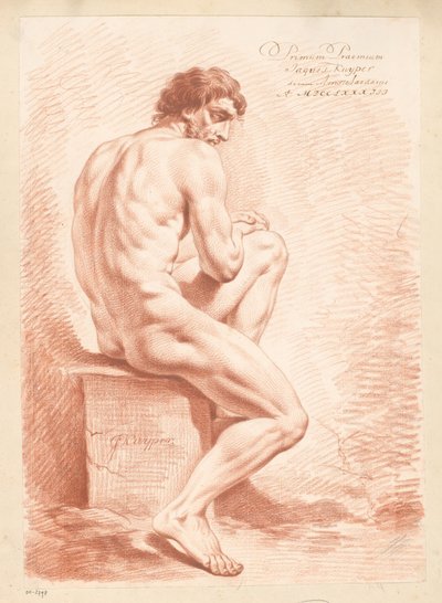 Desnudo masculino sentado, visto de espaldas (1er premio 1783) de Jacques Kuyper