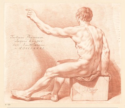 Desnudo masculino sentado, visto de espaldas (3er premio 1781) de Jacques Kuyper