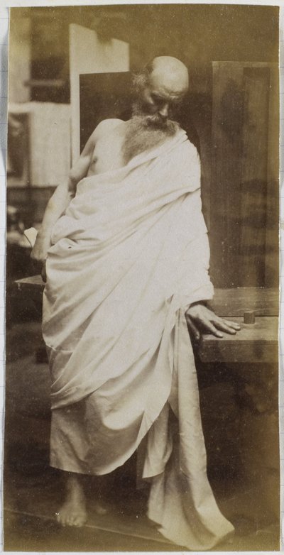 Estudio de un modelo masculino, un anciano con barba y vestido con un paño blanco, en el estudio de Jacques de Lalaing de Jacques Lalaing (attributed to)