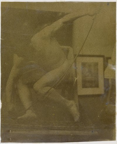 Estudio de un modelo desnudo masculino agachado con un arco en la mano, en el estudio de Jacques de Lalaing de Jacques Lalaing (attributed to)