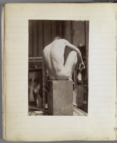 Estudio de un modelo de desnudo masculino, sentado y visto de espaldas, en el estudio de Jacques de Lalaing de Jacques Lalaing (attributed to)
