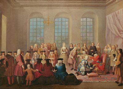 Felipe V de España entrega el Toisón de Oro al Mariscal de Tesse como embajador de Francia en España en 1724 de Jacques Laumosnier