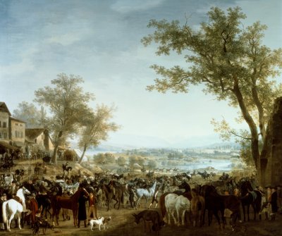 Mercado de caballos en Gaillard de Jacques Laurent Agasse