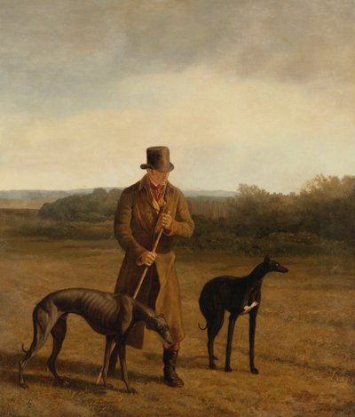 Retrato de Lord Rivers con dos galgos, c.1825 de Jacques Laurent Agasse