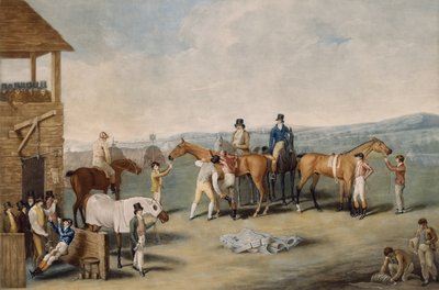 Un par: Preparándose para partir, Londres, 20 de enero de 1803 de Jacques Laurent after Agasse