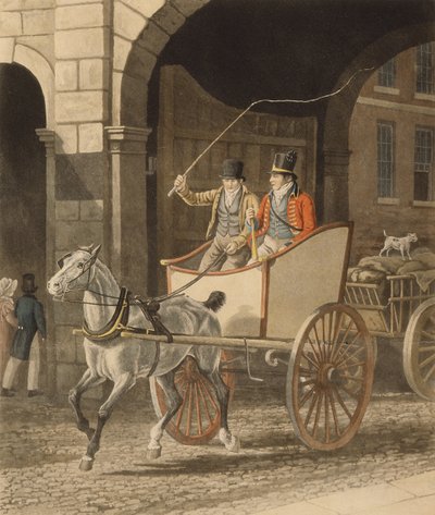 Coaching, o El guardia del correo, grabado por Matthew Dubourg (fl.1786-1838) 1825 de Jacques Laurent after Agasse