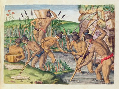 Cómo los indios recolectan oro de los arroyos, de 