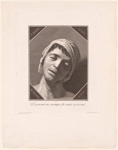 Marat, tal como era en el momento de su muerte de Jacques Louis Copia