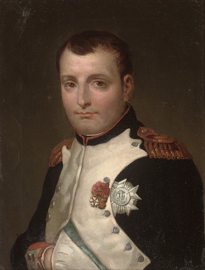 (detalle) de Napoleón en su estudio en el Palacio de las Tullerías de Jacques Louis David