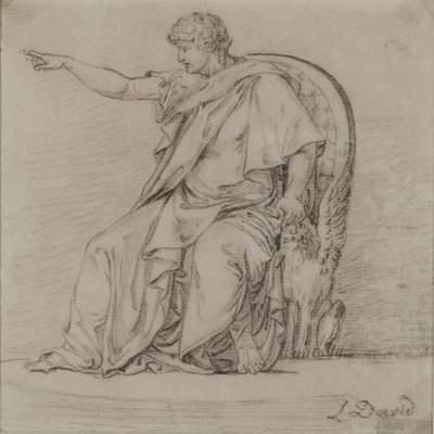 Figura Drapada, finales del siglo XVIII de Jacques Louis David
