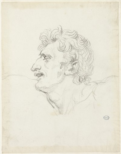 Cabeza de un Hombre, Perfil Izquierdo de Jacques Louis David