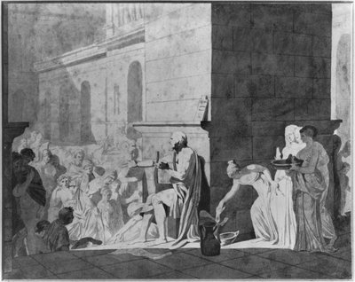Homero recitando sus poemas, 1794 de Jacques Louis David