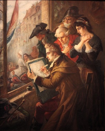 J. L. David dibuja a María Antonieta en su camino a la ejecución de Jacques Louis David