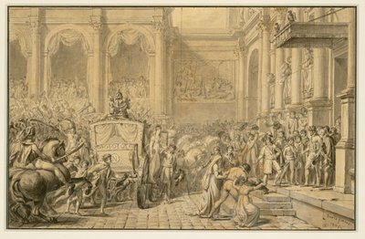 La llegada del Emperador ... de Jacques Louis David
