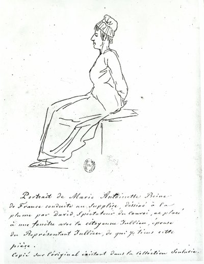 María Antonieta (1755-93) camino a su ejecución, 1793 de Jacques Louis David