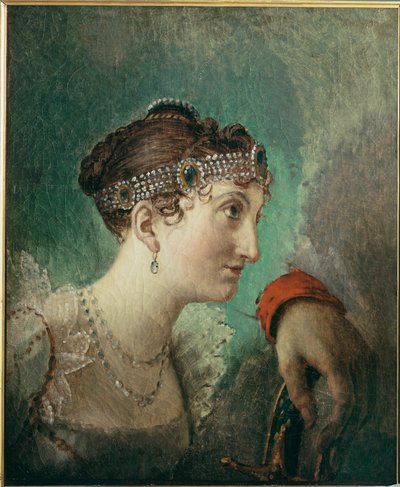 Mme. Alexandre de la Rochefoucauld ... (boceto al óleo) de Jacques Louis David